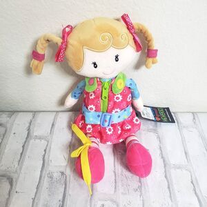 Snuggle Stuffs Sugar Snap Plush Learn to Dress Doll NWT